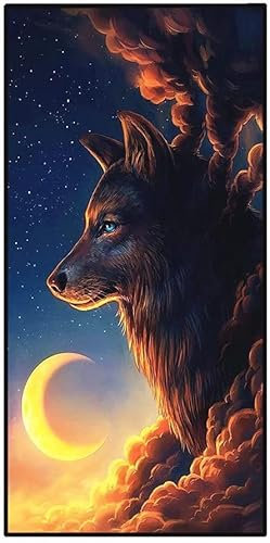 JXSMYT Wolf Strandtuch,Strandtücher Microfaser, 3D Wolf Tier Drucken Strandtuch Gross Leicht Strandhandtuch Badetuch Sporthandtücher Für Sommer Schwimmen (A02,80x135cm)