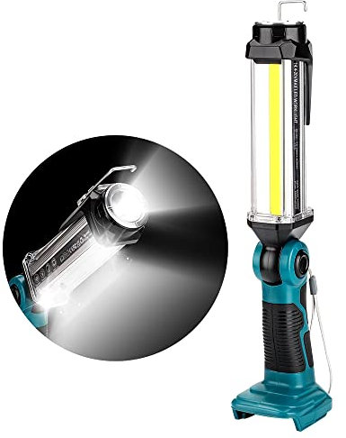 Hipoke Cordless LED Work Light Portable Outdoor Wide&Long-Range Jobsite Inspection Light with USB Port, 2000lm Flashlight Compatible with 14.4V-20V Lithium Battery BL1860 BL1850 BL1840