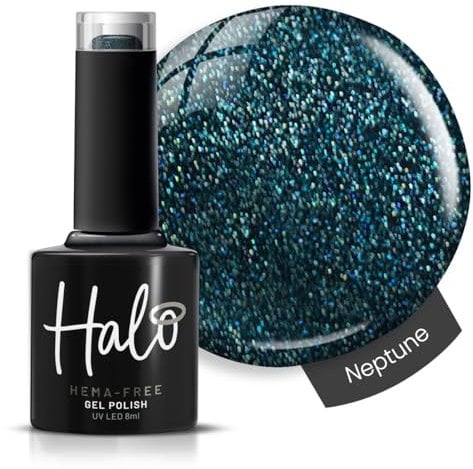 Halo Gel Polish 8ml - Neptune. UV/LED Gel Nail Polish, Long Lasting & Easy To Apply. Nail Art Colours For Manicure & Pedicure. Gel Polish For Professional & Home Use.