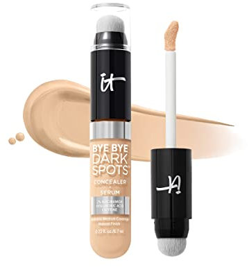 IT Cosmetics, Bye Bye Dark Spots Concealer + Serum, Medium Coverage, Made with Niacinamide, Hyaluronic Acid & Caffeine, Shade: 12 Fair Warm, 6.7 ml