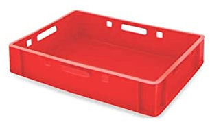 PROREGAL CHEFGASTRO Eurobehälter Fleischerkasten E1 | HxBxT 12,5x40x60cm | 25 Liter | Rot | Fleischerkiste, Fleischkiste, Metzgerkiste, Fleischbehälter