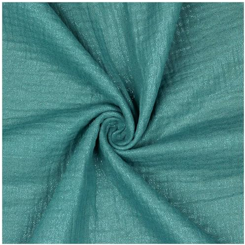 Musselin-Stoff mit Glitzereffekt ab 50x136cm OEKO-Tex Double Gauze Windeltuch Mulltuch Cotton