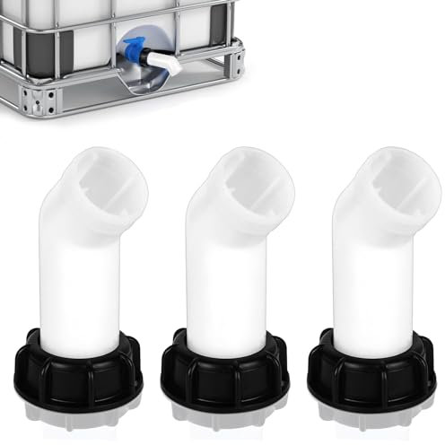 3 Stück IBC Ablaufstutzen, Auslauftülle IBC Adapter S60x6 Grobgewinde IBC Auslauftülle IBC Auslaufhahn IBC Tank Zubehör Ablauf Abdeckung Düse Ventil Kappe Ventil Innen Gewinde für IBC Tote Tank