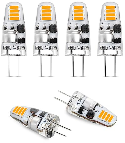 I-SHUNFA G4 LED Lampen,1.2W G4 LED Birnen 12V,100LM,Warmweiß 3000K Led Glühbirne G4,Ersatz für 15W Halogenlampen,Kein Flackern G4 LED Leuchmittel,Led Stiftsockellampe G4 Nicht Dimmbar,6er Pack