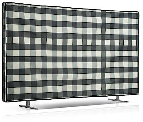kwmobile Protector Compatible con 65 TV Funda - Protector Antipolvo y antihuellas Dactilares para TV - Cuadrados Rayas