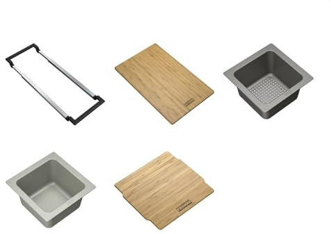 Franke - Sets d'accessoires - Set d'accessoires : ALL-IN SET 2 Rail + Planche + Bol avec couvercle + Petit panier égouttoir - Franke