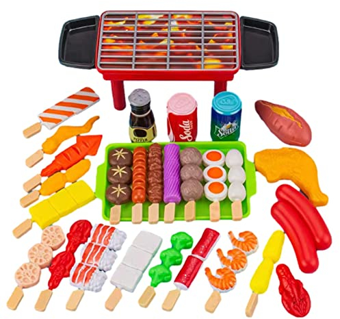 Idezek Kinder-Barbecue-Grillset | Gefälschtes Lebensmittelzubehör für Rollenspiel-Grillen - Kochspielset, Campingspielzeug, interaktives Spielzeug für Kinder, Outdoor-Spielzeug, Geburtstagsgeschenke