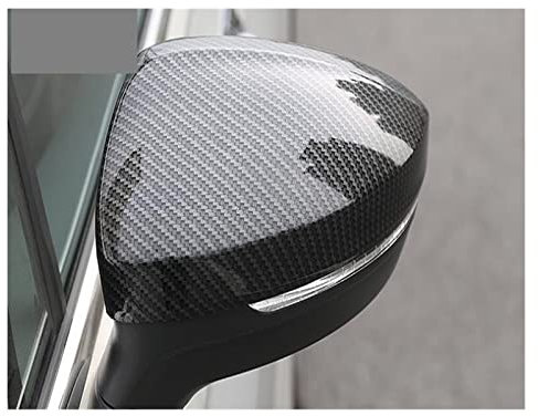 Auto Spiegelkappen Für Vw Für Tiguan 2017 2018, Autozubehör, 2 Teile/satz. Auto-Rückspiegelabdeckung, Carbon-Faser-Spiegelkappe (Farbe : Schwarz)