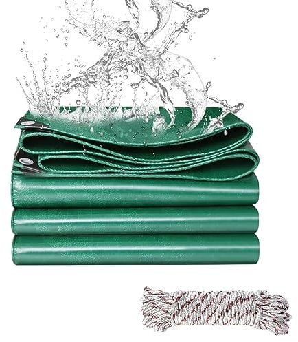 Telo Impermeabile Esterno 3x4m 440 g/m² Inspessire PVC con Rinforzato Occhielli, Telone Resistente Agli Strappi, Telo Protettivo Copertura Multiuso per Mobili da Giardino Barche Legno Piscina Camion