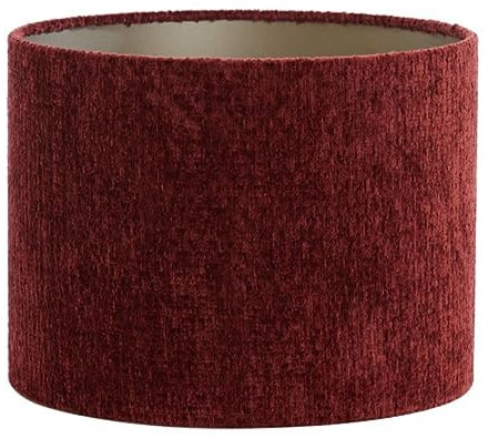 Dirk Davids Leuchten GmbH Lampenschirm Zylinder in Velours Rubin Rot für Tischleuchte Tischlampe 25-25-18