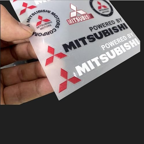 YOFAB Auto Emblem Aufkleber für Mitsubishi Outlander Pajero ASX Eclipse Cross, Buchstaben Emblem Aufkleber, Auto Body Abzeichen Sticker, Logo Abzeichen Styling Dekorationsaufkleber Zubehör,A