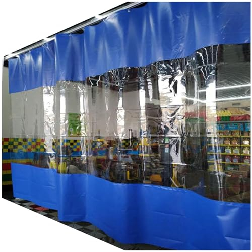 Sonakia Durchsichtige PVC-planenvorhänge, Klare wasserdichte Planen Zelt Seitenwände, 0,3mm Outdoor-planenvorhänge, Transparente Pergola Carport Planen Seitenwände,WxH-5.5x2.3m/18 * 7.5ft