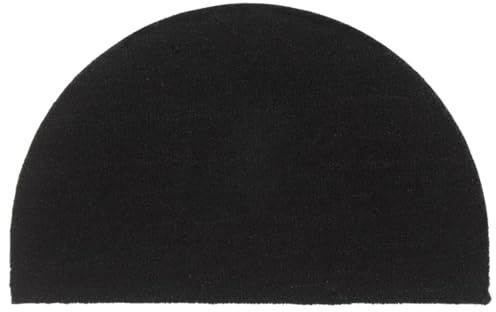 vidaXL Fußmatte Schwarz Halbrund 50x80 cm Kokosfaser Getuftet