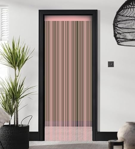 ZEBRA BLINDS Tenda a fili, tenda zanzariera per porta, tende con nappe, per porta, decorazione per finestre, divisorio elegante, tenda con frange a pannello (rosa, 100 x 210 cm)