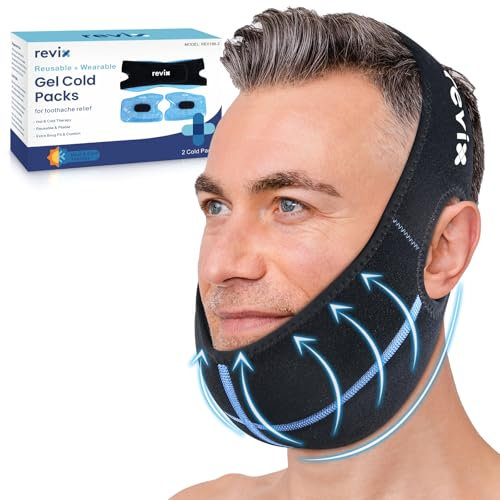 REVIX Wisdom Zahn-Eisbeutel für Oralchirurgie, Eiskopfwickel mit 3D-Nähdesign, extra eng anliegende Passform für Gesichtskältepackungen für Zahnimplantate, Kinnschmerzen & Weisheitszähne Erholung,