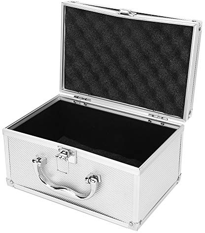 Lightweight Aluminum Alloy Toolbox with Sponge Lining, Portable Instrumentation Case for Home & Store Display