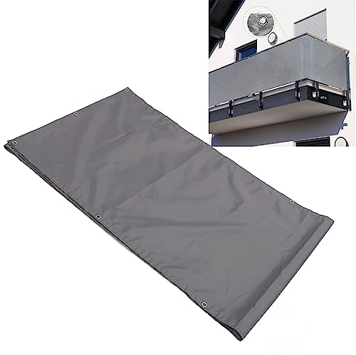 ZHDOKA 2,46 X 16,4 Fuß Balkon-Sichtschutzzaun, Grauer Sichtschutzzaun, Netz-Sonnenschutz, Robuste Zaun-Schattenabdeckung, Außenzaun-Schirm für Garten, Hof, Hinterhof