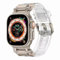 Sport Band for Apple Watch Ultra 2/Apple Watch Ultra Bands 49mm 45mm 44mm 42mm for Man, Durable Silicone Rubber Band with Metal Connector iWatch Ultra 9 8 7 6 5 4 3 SE（Titanium Adapter-Transparent）