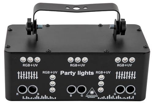 Proiettore di luce RGB DJ 21 occhi discoteca illuminazione palcoscenico effetto luce DMX faretto per feste bar compleanno – Sound/strobo/AUTO/DMX LED + laser + UV
