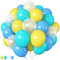 HILAVO Luftballons Türkis 12 Zoll Sponge Ballons Blau Gelb mit Transparent Party Luftballon Turquoise Gelbe Blau Latex Helium Ballon for Ocean Unterwasser Sponge Babyparty Geburtstag Deko