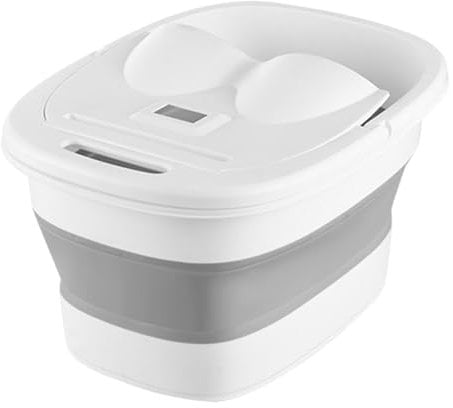 Foldable Portable Foot Massage Bucket with Lid - Foot Bath Massager & Spa with Collapsible Pedicure Bowl, Carry Handle & Phone Holder