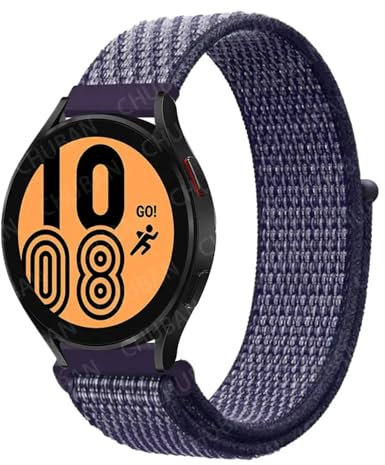 Generisch Nylonband kompatibel mit Galaxy Watch 6/4/Classic/3/5/Pro/Active 2 20 mm/22 mm Sport atmungsaktives Armband Galaxy Watch 6 7 FE(61 Heart Violet,20 mm)