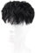 Tingyilan Herren Natürliche Lockige Haartopper Echtes Echthaar Dünne Haut PU Basis mit Clip In Haar Toupet Remy Haarteil 4 Clips Haarersatz Toupet,Schwarz,18x20cm
