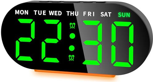 Ayybboo Wecker Digital mit Große LED-Display,Wecker mit Helligkeit Regelbar, Snooze, 12/24H, Digitaler Uhr Netzbetrieben/Batteriebetrieb Schlafzimmeruhr (Schwarz)