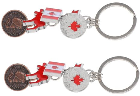 Homoyoyo 2st Kanada Schlüsselanhänger Dekorativ Für Die Tasche Schlüsselanhänger Mit Nationalflagge Goldener Schlüsselanhänger Zinklegierung