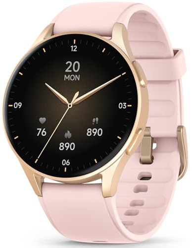 Reloj inteligente para mujer, Alexa, GPS, HRV, VO2 Max, oxígeno en sangre, monitor de sueño y estrés, brújula, altímetro, AMOLED de 1.35 pulgadas, fitness y salud de la mujer, impermeable, compatible