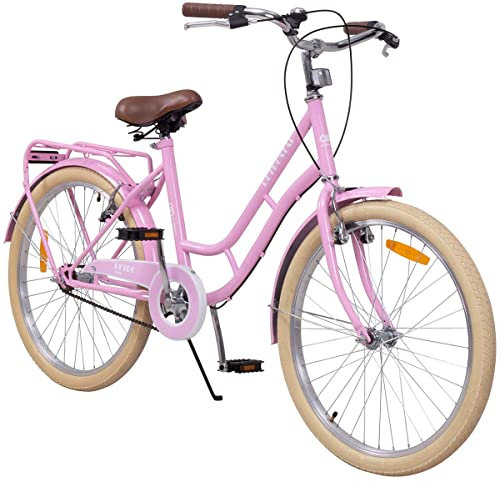 Actionbikes Kinderfahrrad Retrostar | 24 Zoll - V-Brake Bremsen - Schutzblech v. und h. - Kinder Fahrrad für Mädchen - Fahrräder - Kinderrad - Jugendrad - Von 8-12 Jahren (24 Zoll Retrostar)