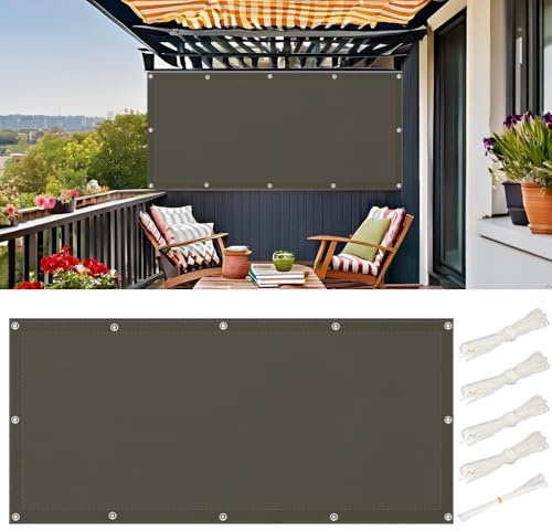 Sonnensegel Wasserdicht 3x4m Rechteckig mit Ösen Multi Farbe und Größe Sonnensegel 3x4 Segeltuch Balkon Ohne Bohren Sonnenschutz Markise für Balkon Terrasse Garten, UV Schutz Dunkelgrau
