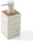 Moderne Seifenspender Beige Holz, Spülmittelspender für Küche Arbeitsplatte, Ästhetik Seifenspender Bad für Badezimmer, Seifenspender Kunststoff mit Pumpspender (Beige)