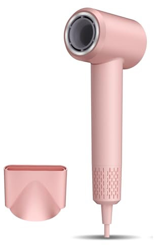 Hair Dryer, High Speed Hairdryer 110,000 RPM 200 Million Negative Ionic Hairdryer, 57dB Low Noise Fast Drying Negative Professional Hair Dryer with 2 Speed 3 Heat Setting Hairdryers for Women Men-Pink
