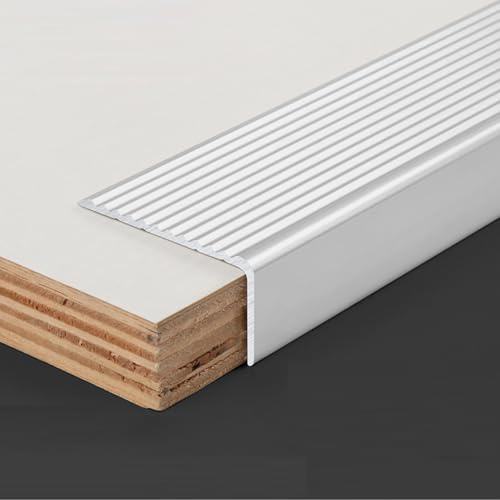 Stair Edge Nosing Trim,900x45x23mm Anti Non Slip Step Tread Strip | 1pcs Anodised Aluminium Nose Edging - Self-adhesive by ZZLQIAN® (Silver)