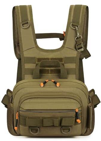 MiOYOOW Angel Brusttasche, wasserdichte Fliegenfisch Tasche mit Reflektierendem Design, Tactical Chest Rig Pack für Männer und Frauen Im Freien, Jagd, Wandern