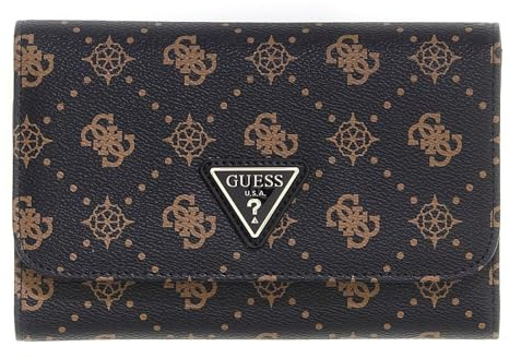 GUESS Ausweisetui Silia Passport Organizer Espresso Logo Dunkelbraun