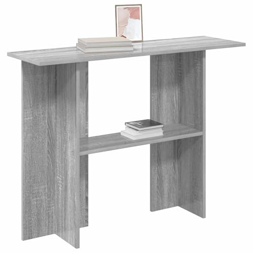 vidaXL Konsolentisch Graues Sonoma 100 x 30 x 75 cm Holzwerkstoff, Moderner Konsolentisch, platzsparend für Flur, schmaler Akzent, Eingangsbereich Deko, aus hochwertigen Holzwerkstoffen