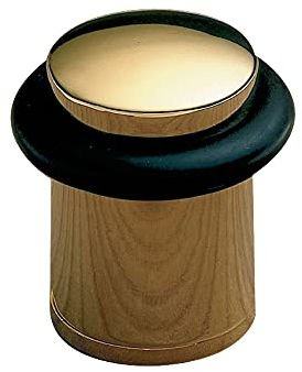 Amig - Dekorativer Türstopper | Rutschfester Gummi schützt Wände | Für alle Böden geeignet: Fliesen, Parkett | Einfache Montage | Korrosionsbeständiges Material, Gold, Gummi