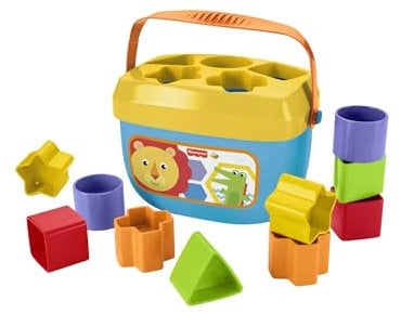 Fisher-Price Babys Erste Bausteine | Babyspielzeug ab 6 Monate, 9 Monate | Steckspiel ab 1 Jahr | Motorikspielzeug ab 6 Monate | Baby-Sortierspiel mit Sortierbox | Lern- & Formensortierspiel, FFC84