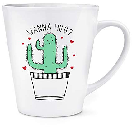Cactus Quiero Abrazo 12oz Latte Taza