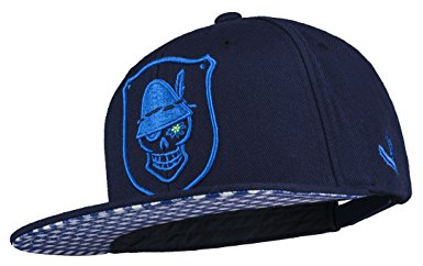 Wiesnrocker I WR1001-2 I Snapback Cap Navyblau I 3-D-Stick blau I stylische Schildmütze mit vielen Details I hochwertig I größenverstellbar I Unisex