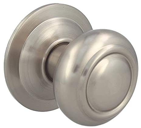 Amig - Pomo Redondo para Puertas Exteriores de Entrada - Tirador para Puerta Principal del Hogar - Diámetro tirador Ø70 mm - Latón - Plateado - Incluye Tornillo y Tuerca de Fijación