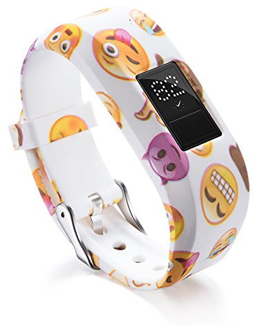 Ruentech Kinder-Ersatzarmband für Garmin Vivofit Jr. 2, Kinder-Fitnessarmband, in Kinder-Größe, verstellbar, gemustert, aus Silikon