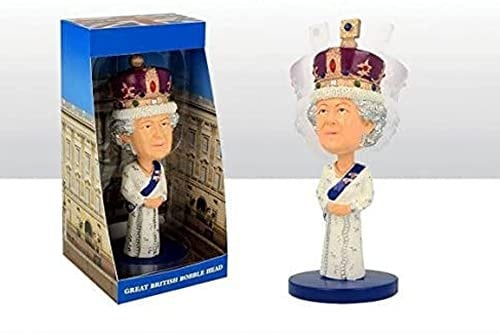 Elgate - Wackelkopf Kunstharzfigur Ihrer Majestät Königin Elizabeth II. im Regal Regalia. Höhe: ca. 18 cm.