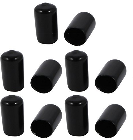 sourcing map 10 Stück 10mm Innendurchmesser PVC Vinyl Endkappe Bolzengewinde Schutz Schwarz de