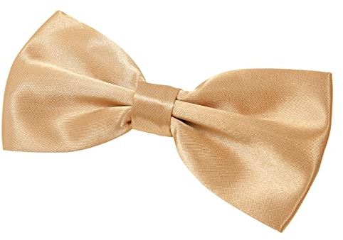 Herren-Fliege für Hochzeit, Party, einfarbig, verstellbare Smoking-Fliege, edle Seide, vorgebunden, formelle Fliegen Gr. onesize, champagnerfarben