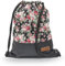 By Bers Leon großer Premium Turnbeutel mit Innentaschen Rucksack Tasche Damen Herren Teenager Gym Bag Draw String 45x34cm für Sport Reise Alltag Einkauf (GrauRose_SWPu)