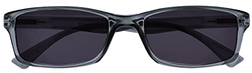 OPULIZE Die Lesebrille Unternehmen Grau Sonnen-Leser UV400 Designer Stil Herren Damen Lesehilfe S92-7 +1,00