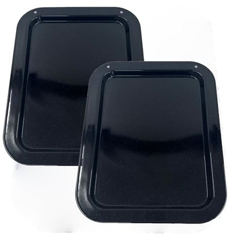 Set of 2 x Large 36cm Vitreous Enamel Oven Roasting Baking Trays - UK Made